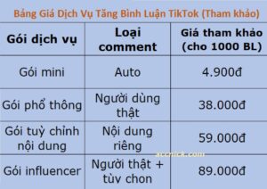 Dịch vụ Tăng Comment, Bình Luận Video TikTok Uy Tín