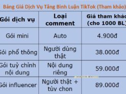 Tiktok Bình luận -Dịch vụ Tăng Comment, Bình Luận Video TikTok Uy Tín auto bình luận Tiktok
