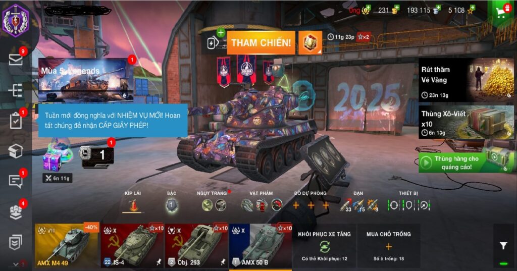 Bán acc world of tanks blitz – full xe tier x, skin vip, trang bị max