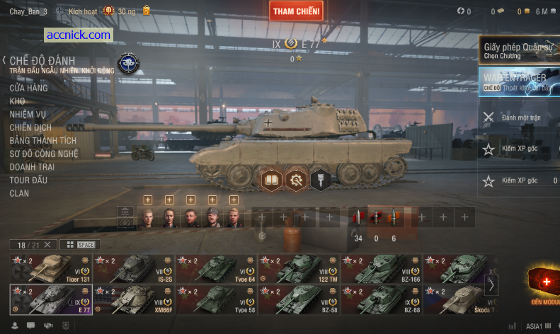 Acc có nhiều tank vip