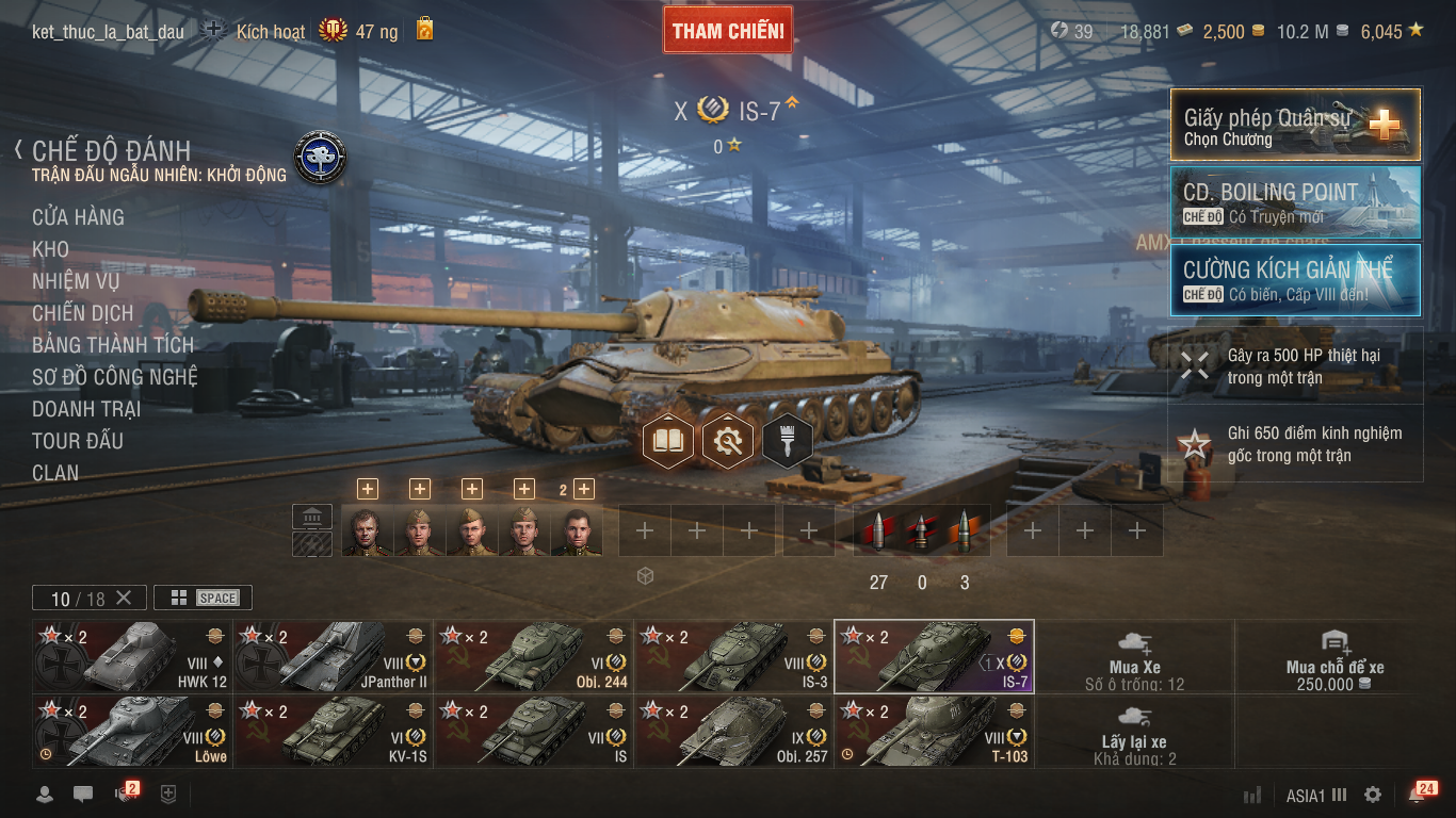 acc world of tanks có IS-7 tier 10
