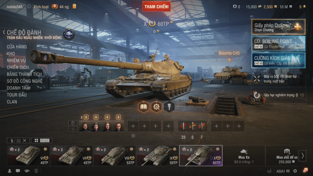 acc wot giá rẻ có tank 60TP tier 10