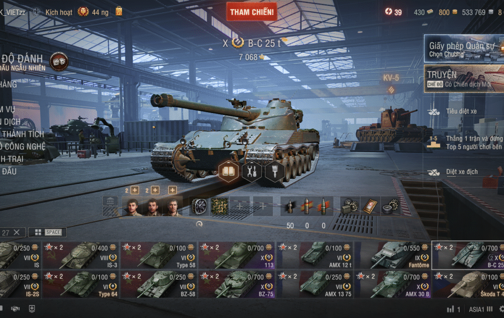 Acc World of Tanks PC sở hữu 6 tank X BZ-75, 113, IS-7, T-62 AMX 30B và BatChat 25T