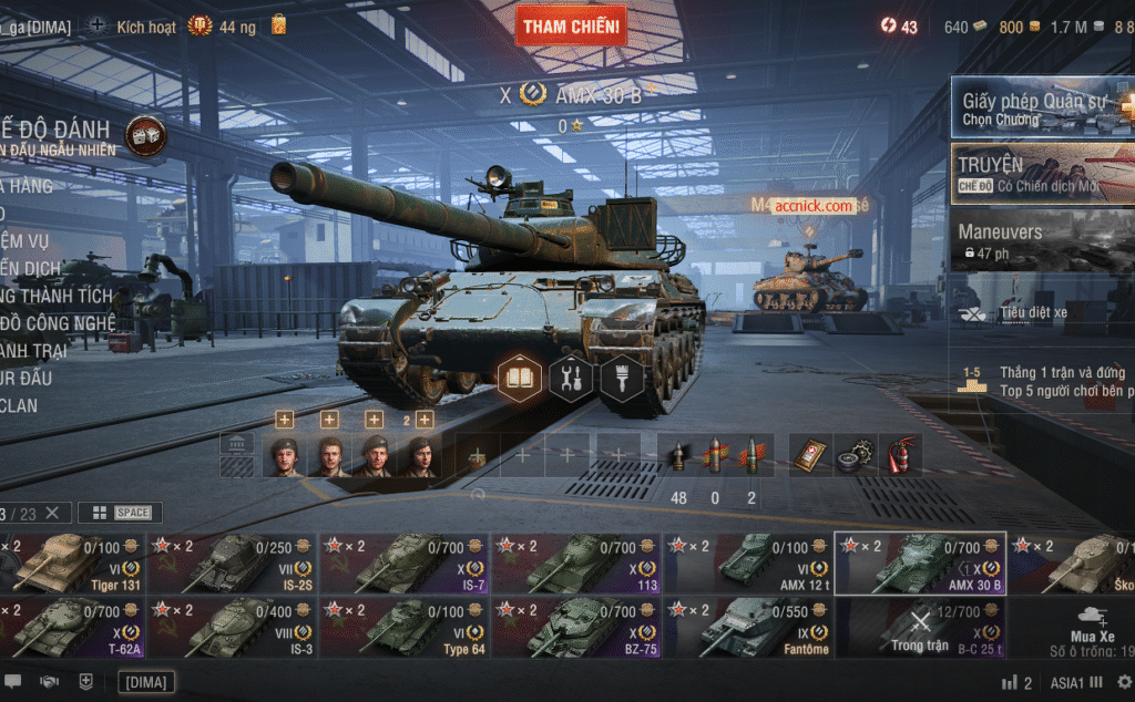 Acc World of Tanks PC gồm 6 tank 10