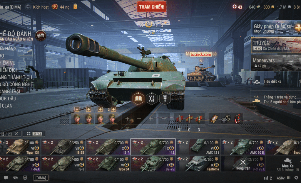 Acc World of Tanks PC gồm 6 tank 10