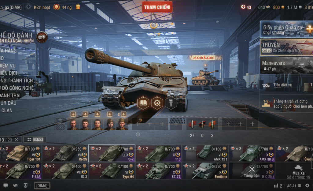 Acc World of Tanks PC gồm 6 tank 10