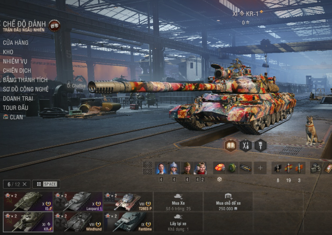 Acc World of Tanks PC sở hữu tank cấp 11 KR-1, Leopard 1 thiếu 110K EXP nữa là lên cấp