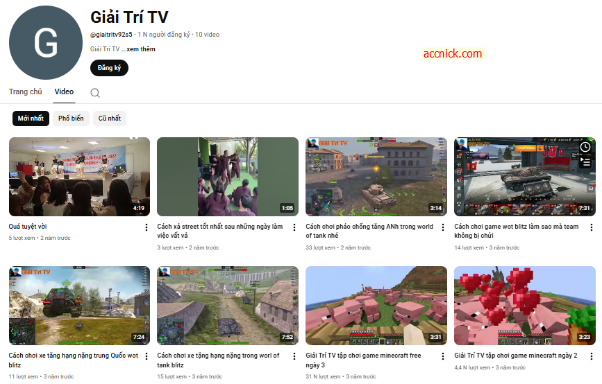 Bán Kênh YouTube 1000 Sub – Kênh Sạch, 1k Sub Thật