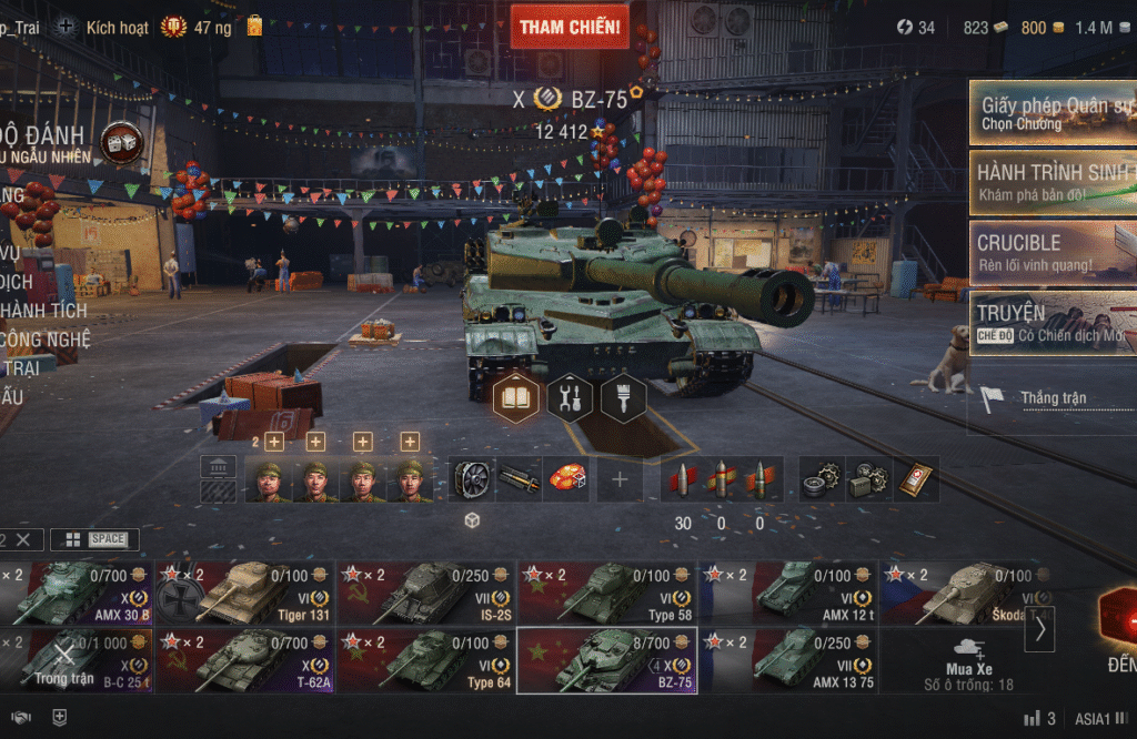 Acc WoT PC mạnh cho AE WoT Việt Nam với 6 tank cấp 10