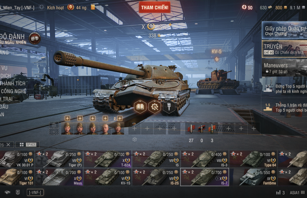 Acc wot 4 tank cấp X gồm IS-7, T-62A, Maus, 60TP