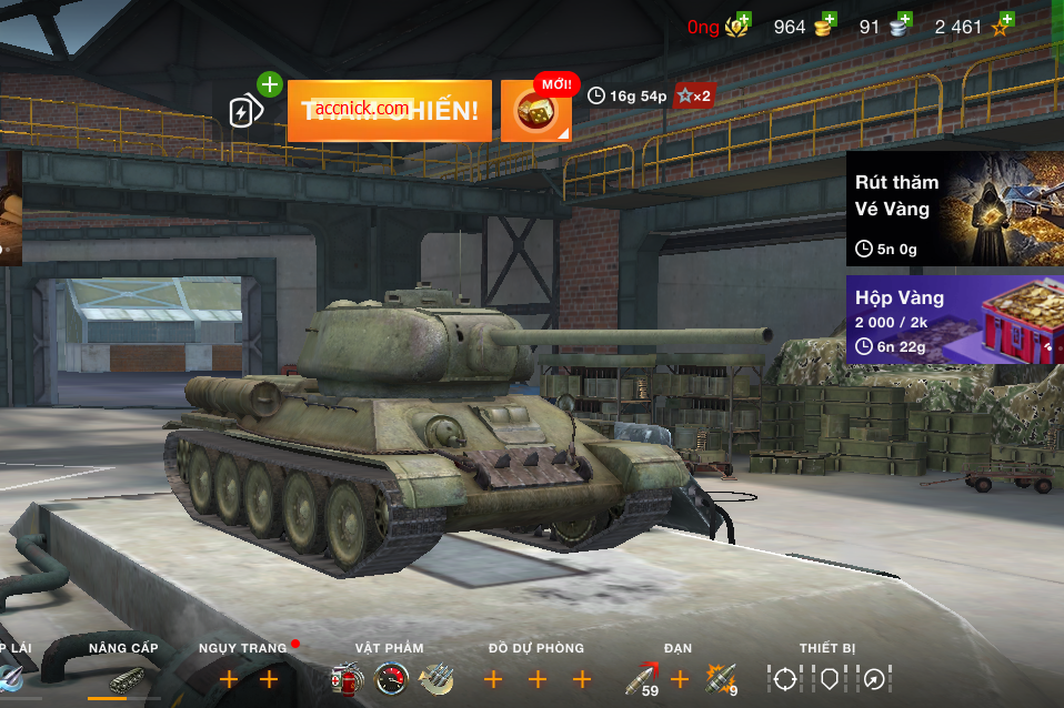 ACC World of Tanks Blitz GIÁ RẺ – CÓ SẴN T-34-85 CẤP 6 + 964 VÀNG, Chiến ngay với dòng