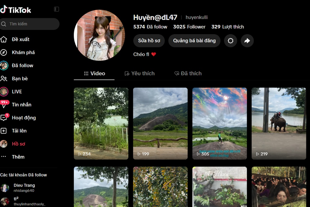 Bán kênh tiktok hơn 3k follow tự nhiên acc tiktok sạch