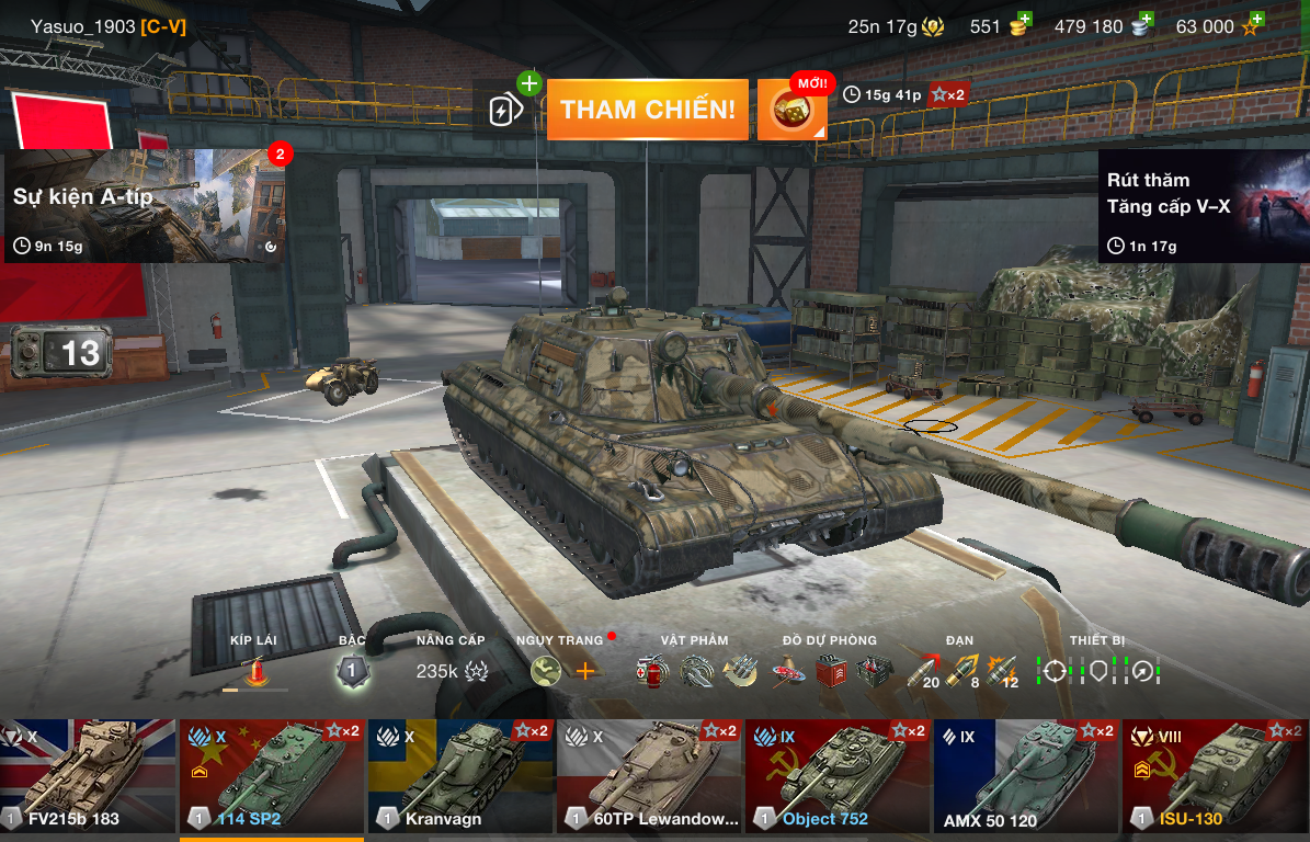 acc WOT Blitz 14 xe Tier X với 10 tank X có sẵn trong gara 114 SP2, Kranvagn 60TP - Ảnh 3
