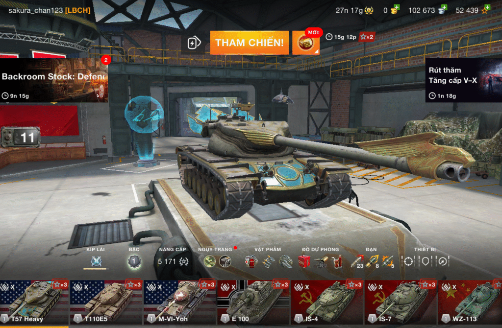 Acc World of Tanks Blitz đỉnh cao, 39 tank trong gara, dàn 19 xe tăng Cấp X