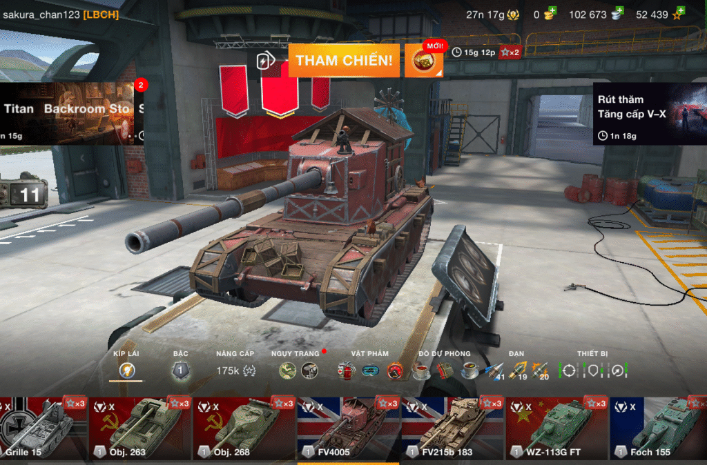 Acc World of Tanks Blitz đỉnh cao, 39 tank trong gara, dàn 19 xe tăng Cấp X