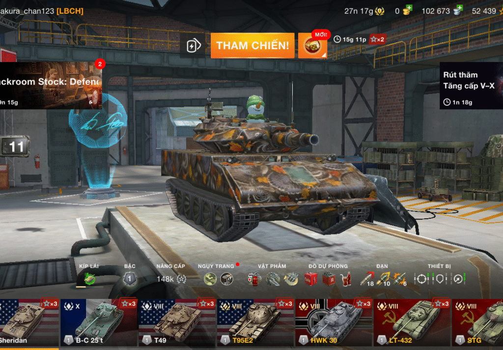 Acc World of Tanks Blitz đỉnh cao, 39 tank trong gara, dàn 19 xe tăng Cấp X