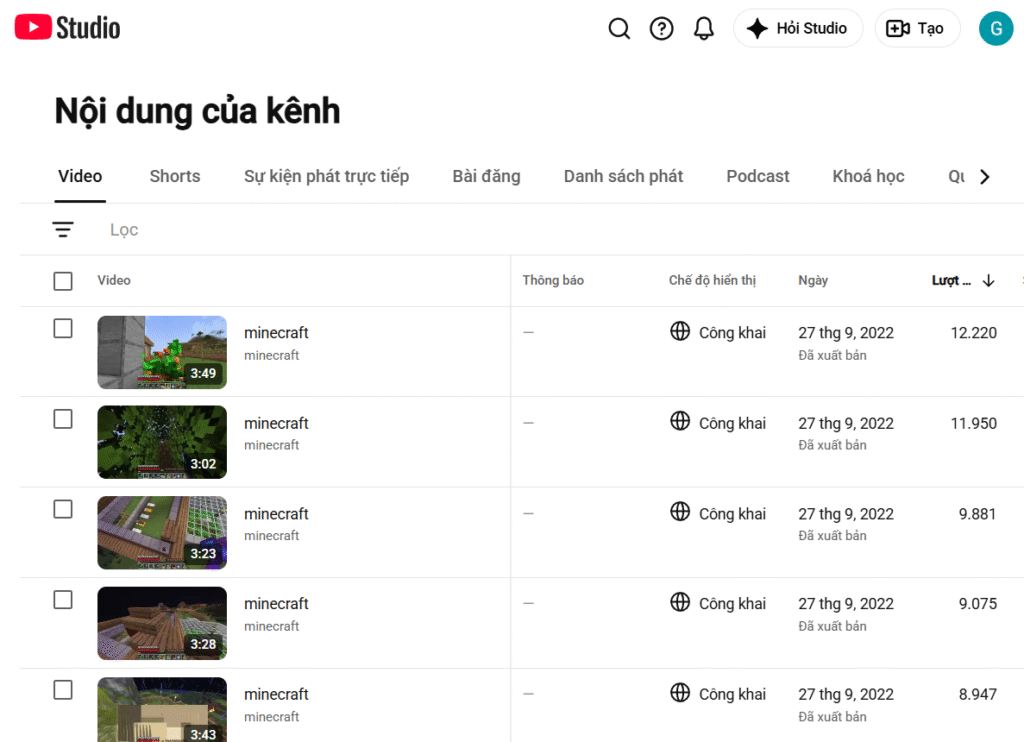 Bán kênh YouTube cổ 2017 hơn 1k người đăng ký sub view tư nhiên